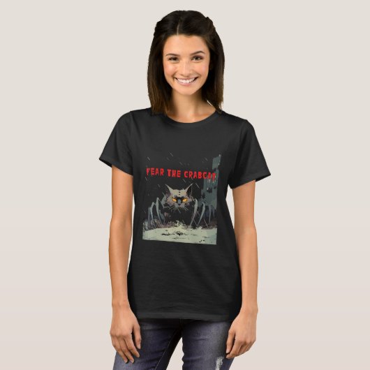Fear the Crabcat Crab cat Cryptid Cryptozoology T-shirt (Voorkant volledig)