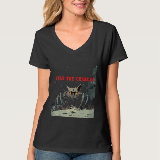 Fear the Crabcat   Crab cat Cryptid Cryptozoology T-shirt (Voorkant)