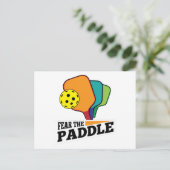 Fear the Paddle Funny Pickleball Picklballs and Pi Briefkaart (Staand voorkant)