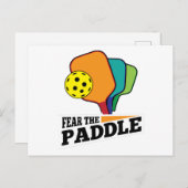 Fear the Paddle Funny Pickleball Picklballs and Pi Briefkaart (Voorkant / Achterkant)