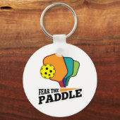 Fear the Paddle Funny Pickleball Picklballs and Pi Sleutelhanger (Voorkant)