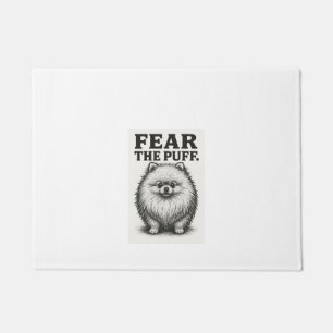 Fear The Puff � Grappige Fluffy Hond Waarschuwing Deurmat