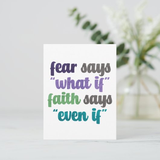 Fear Versus Faith Quote Briefkaart (Staand voorkant)