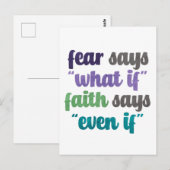 Fear Versus Faith Quote Briefkaart (Voorkant / Achterkant)