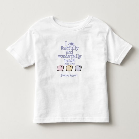 Fearful and Wonderful Made - Blue Personalized Kinder Shirts (Voorkant)