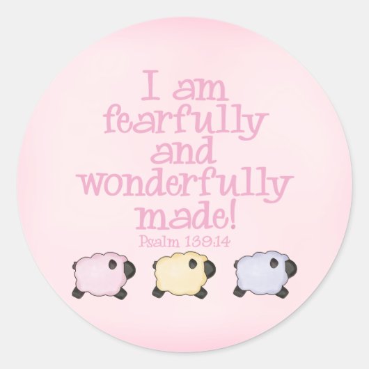 Fearful and Wonderful Made - Roze Ronde Sticker (Voorkant)