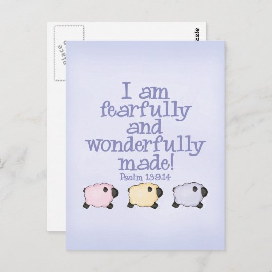 Fearful en Wonderful Made - Blauw Briefkaart (Voorkant / Achterkant)