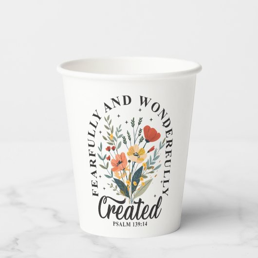 Fearful en Wonderful Made Papieren Bekers (Achterkant)