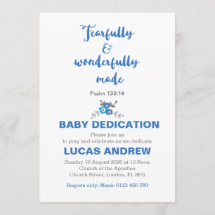 Fearful & Wonderful Made Baby Dedication Kaart