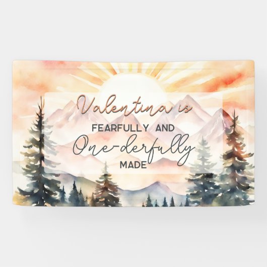 Fearfully and Onederfully Made First Birthday Spandoek (Horizontaal)