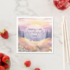 Fearfully and Onederfully Made Girl First Birthday Servet