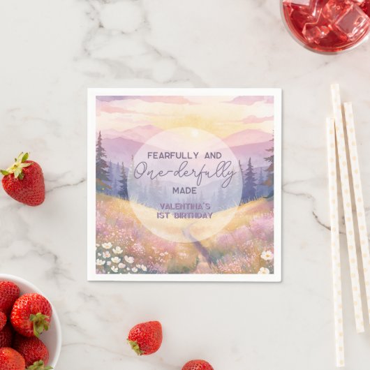 Fearfully and Onederfully Made Girl First Birthday Servet (Insitu)