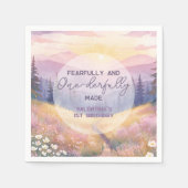 Fearfully and Onederfully Made Girl First Birthday Servet (Voorkant)
