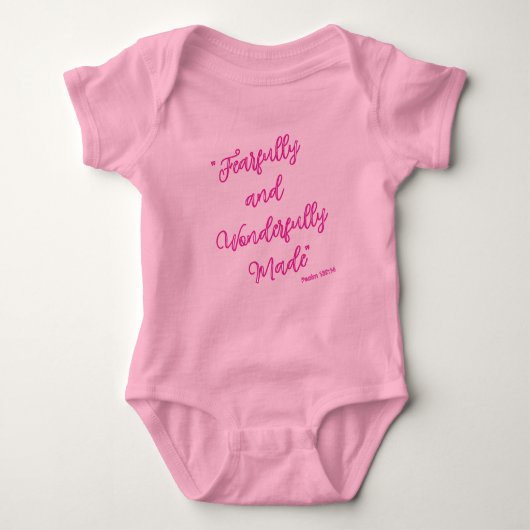 "Fearfully and Wonderfully Made" Bible Verse  Romper (Voorkant)