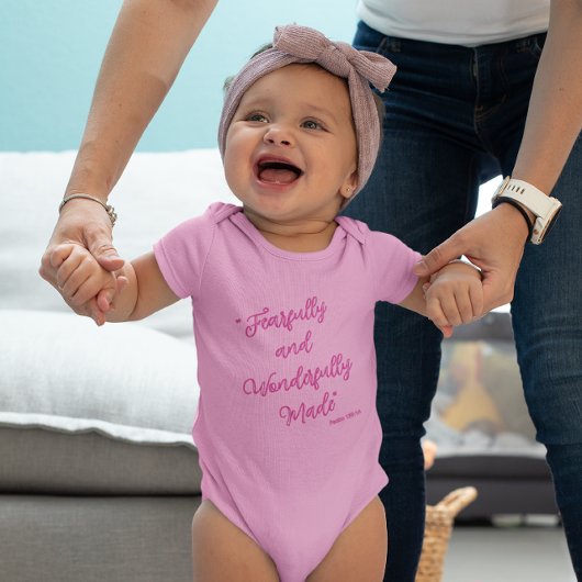 "Fearfully and Wonderfully Made" Bible Verse Romper