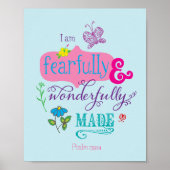 Fearfully and Wonderfully Made Scripture Girly Art Poster (Voorkant)