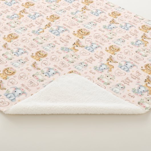 Fearfully & Wonderfully Made: Christian Baby Girl Sherpa Deken (3/4)