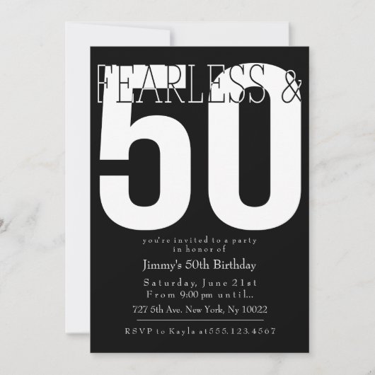 Fearless 50th Birthday Uitnodigingen (Voorkant)