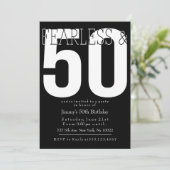 Fearless 50th Birthday Uitnodigingen (Staand voorkant)