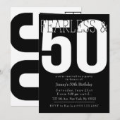 Fearless 50th Birthday Uitnodigingen (Voorkant / Achterkant)