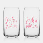 Fearless and Fabulous Empowerment Typography Blikvorm Glas (Voorkant)