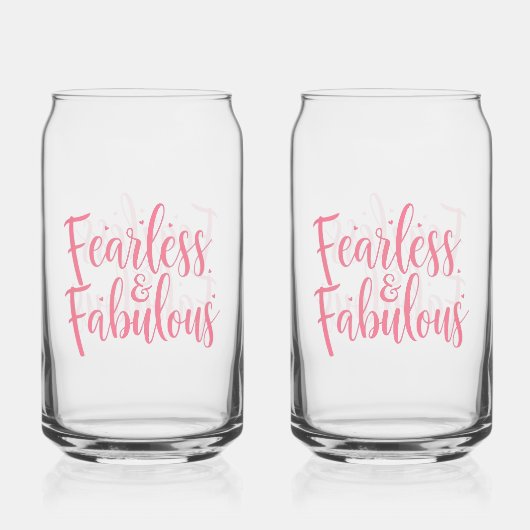 Fearless and Fabulous Empowerment Typography Blikvorm Glas (Voorkant)