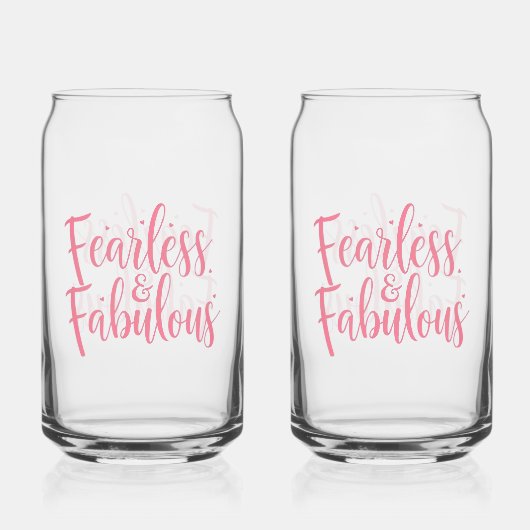 Fearless and Fabulous Empowerment Typography Blikvorm Glas (Achterkant)
