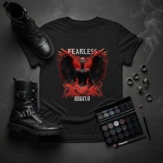 Fearless Angelo Dark Winged Guardian Graphic T-shirt