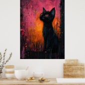 Fearless Animal Under Moonlight Art Poster (Keuken)