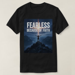  Fearless Because of Faith Christian Men’s T-Shirt