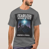  Fearless Because of Faith Christian Men’s T-Shirt (Voorkant)