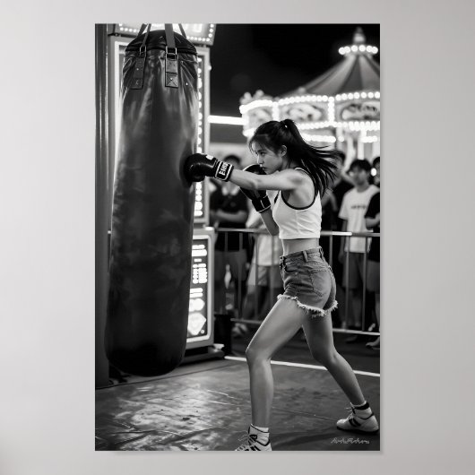 Fearless Boxing Onder Licht van de Kermis Poster (Voorkant)