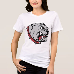 Fearless Bulldog Girl T-shirt Vetgedrukte mascot