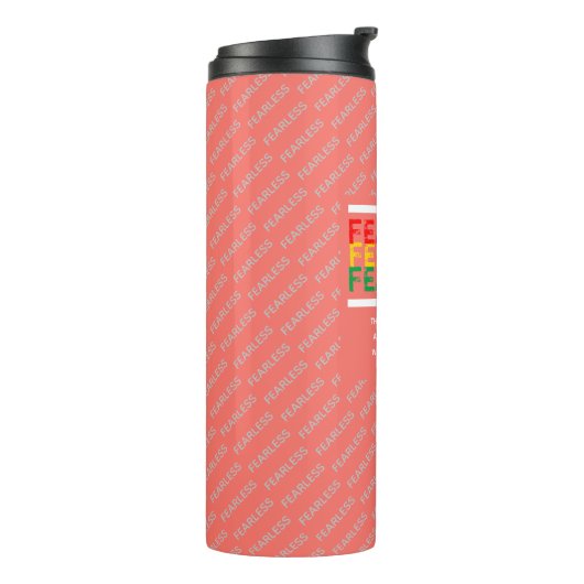 FEARLESS Christelijk Scripture Psalm 27 Coral Thermosbeker (Gedraaid links)