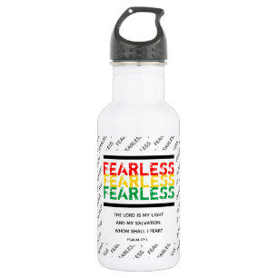 FEARLESS Christelijk Scripture Psalm 27 WH Waterfles