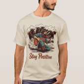 Fearless Cowboy: Retro Westerne stripkunst T-shirt (Voorkant)