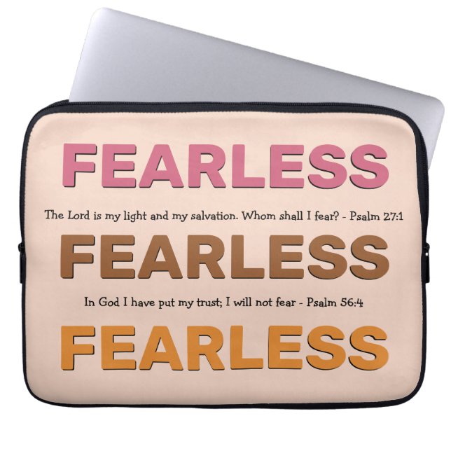 FEARLESS Custom Christelijke Bijbelverzen Laptop Sleeve (Voorkant)