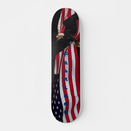 "Fearless" Eagle / US Flag Skateboard (Voorkant)