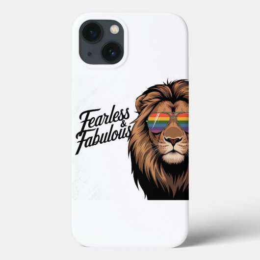 Fearless & Fabulous Pride Lion iPhone hoesje (Achterkant)