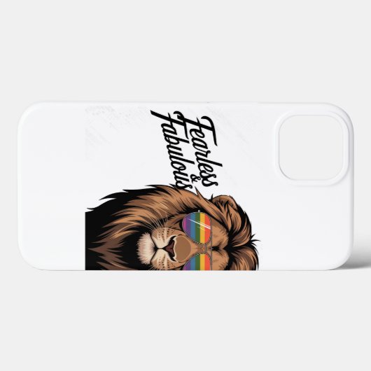 Fearless & Fabulous Pride Lion iPhone hoesje (Achterkant (horizontaal))