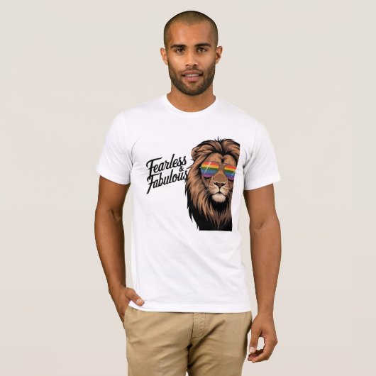 Fearless & Fabulous Pride Lion T-shirt (Voorkant volledig)