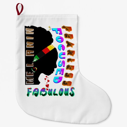 Fearless Focused Fabulous Melanine Grote Kerstsok (Voorkant)