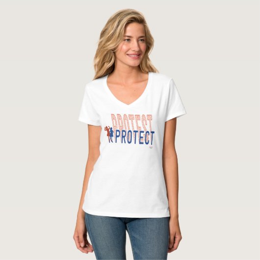 Fearless Girl - Protest/Protect T-shirt (Voorkant volledig)