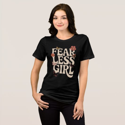 Fearless Girl Retro Butterfly Shirt (Voorkant volledig)