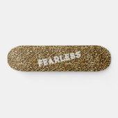 FEARLESS Gold Black Leopard Wild Animal Print Persoonlijk Skateboard (Horizontaal)