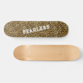 FEARLESS Gold Black Leopard Wild Animal Print Persoonlijk Skateboard (Horizontaal)