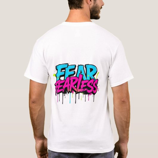 Fearless Graffiti T-shirt - Kleurrijke Spray Paint (Achterkant)