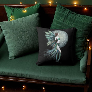Fearless Green Fairy Fantasy Art beroemd gemaakt d Kussen