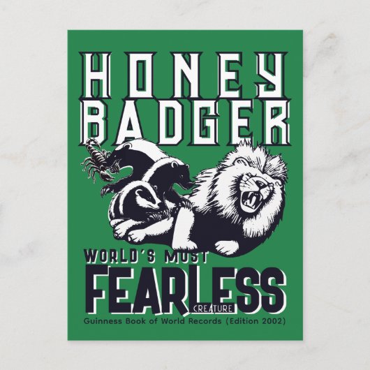 FEARLESS Honey Badger Briefkaart (Voorkant)