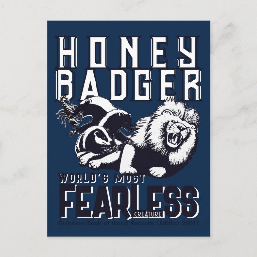 FEARLESS Honey Badger Briefkaart (Voorkant)